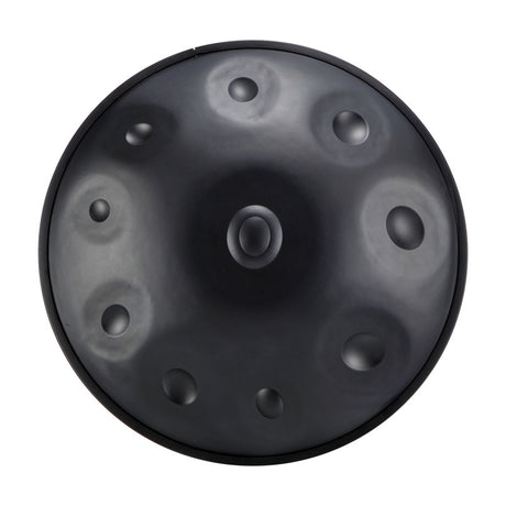 HLURU Nitride Steel Gray Handpan Drum 22 Inch 10 Notes D-Kurd Handpan for Meditation - Level B Rubber Edge