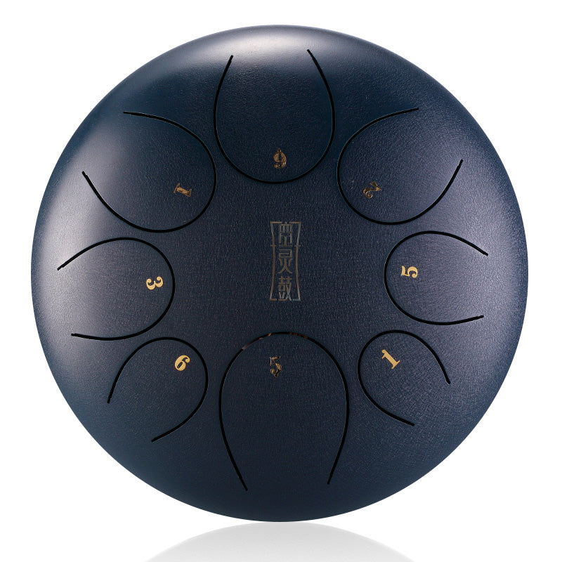 HUA SHU Stalowa trąbka z połyskującym stopem 8 cali 8 nut F-dur do yoga - okrągła trąbka z językiem