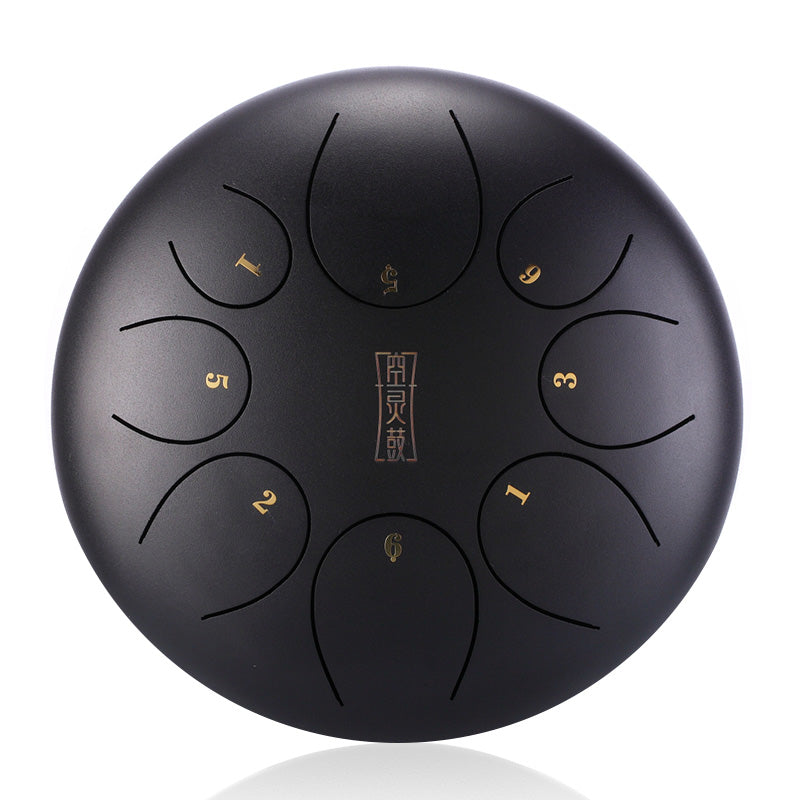 HUA SHU Stalowa trąbka z połyskującym stopem 8 cali 8 nut F-dur do yoga - okrągła trąbka z językiem