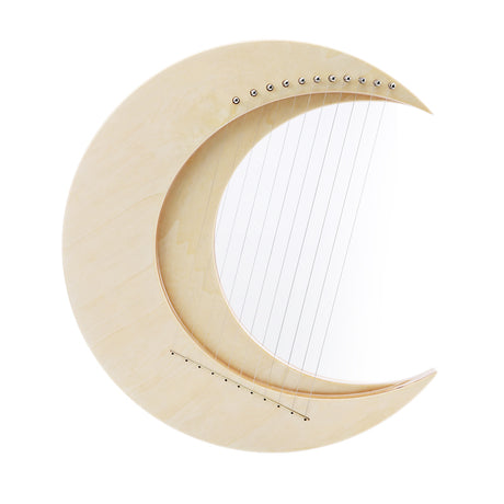 HLURU Maple & Elm Large Lyre Harp 11/15 Strings C/G Major for Sound Healing - Crescent Lyre Harp