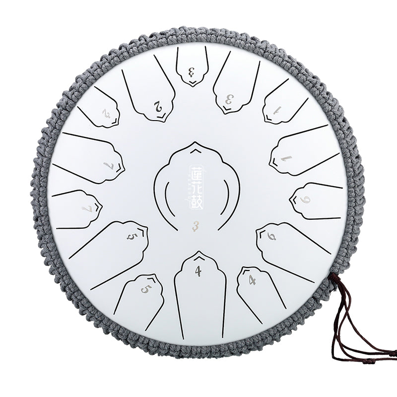 HUASHU Dzwójka z żelaza węglowego 13 cali 15 nut D-dur do relaksu - Dzwójka z lotosem flotującym