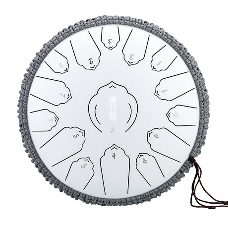 Huashu 탄소강 텅드럼 13인치 15음표 D장조 - 휴식을 위한 떠다니는 연꽃 텅드럼