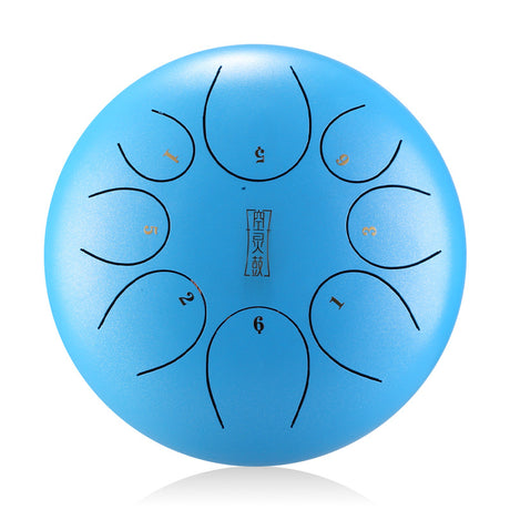 HUA SHU Stalowa trąbka z połyskującym stopem 10 cali 8 nut C5 w tonacji majuskularnej do medytacji - okrągła trąbka z językiem