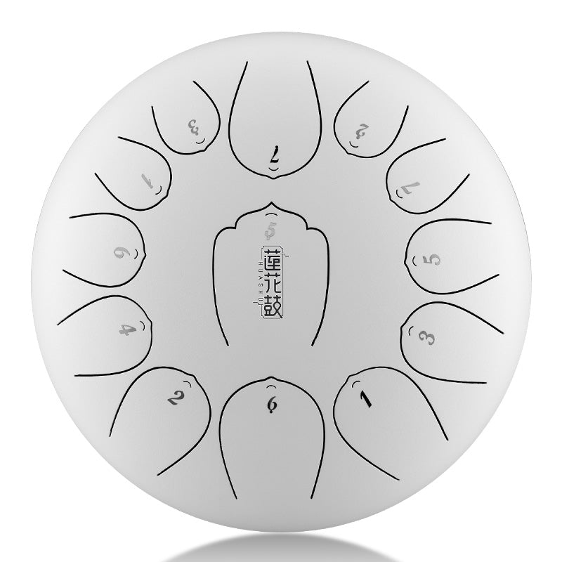 HUASHU Dzwon zębaty z stali węglowej 12 cali 13 nut C-dur na spotkania społeczne - Ulepszenie Dzwonu zębatego Lotus