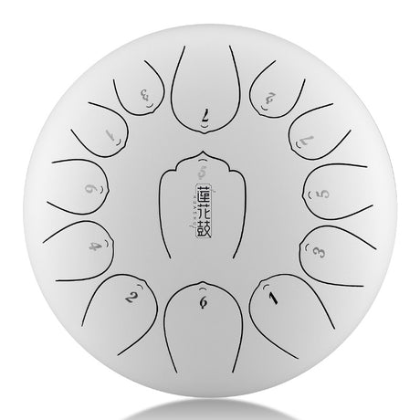 Huashu 탄소강 텅드럼 12인치 13음 C장조 소셜 모임용 - 업그레이드 로즈 텅드럼