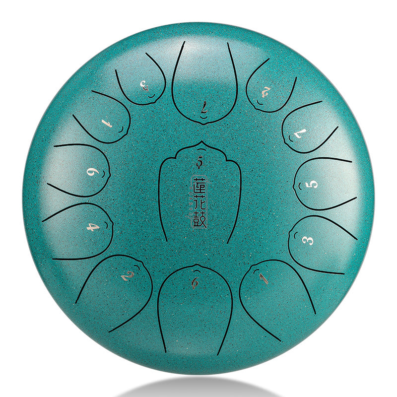 HUASHU Dzwon zębaty z stali węglowej 12 cali 13 nut C-dur na spotkania społeczne - Ulepszenie Dzwonu zębatego Lotus