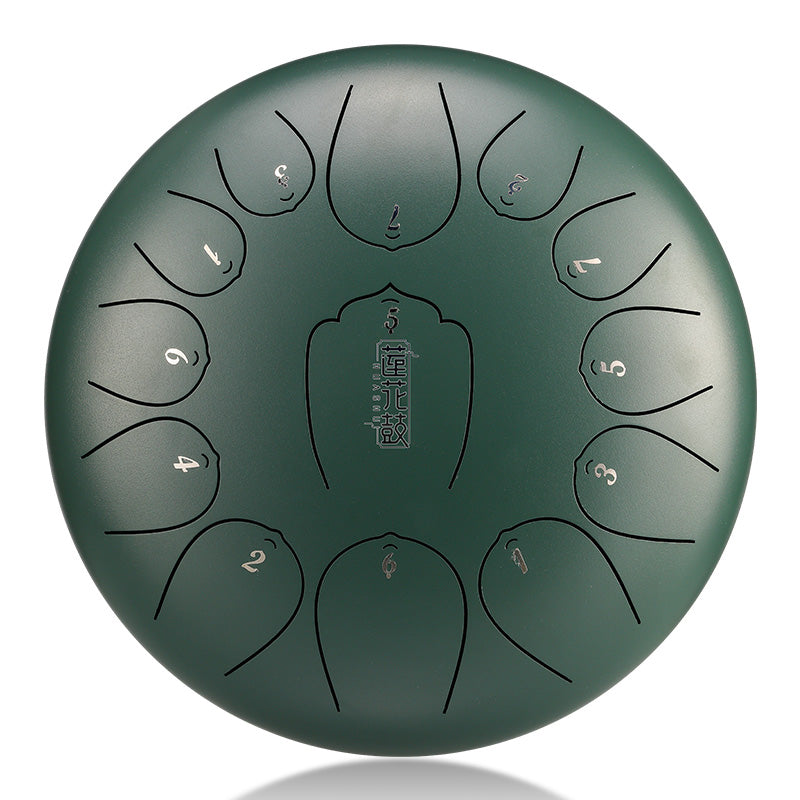 HUASHU Dzwon zębaty z stali węglowej 12 cali 13 nut C-dur na spotkania społeczne - Ulepszenie Dzwonu zębatego Lotus