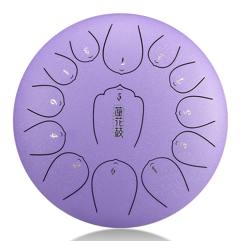 HUASHU Dzwon zębaty z stali węglowej 12 cali 13 nut C-dur na spotkania społeczne - Ulepszenie Dzwonu zębatego Lotus