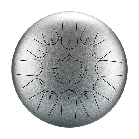 HUASHU Dzwon zębowy z stali węglowej 12 cali 13 nut C-dur do praktyk duchowych - Dzwon zębowy lotosowy