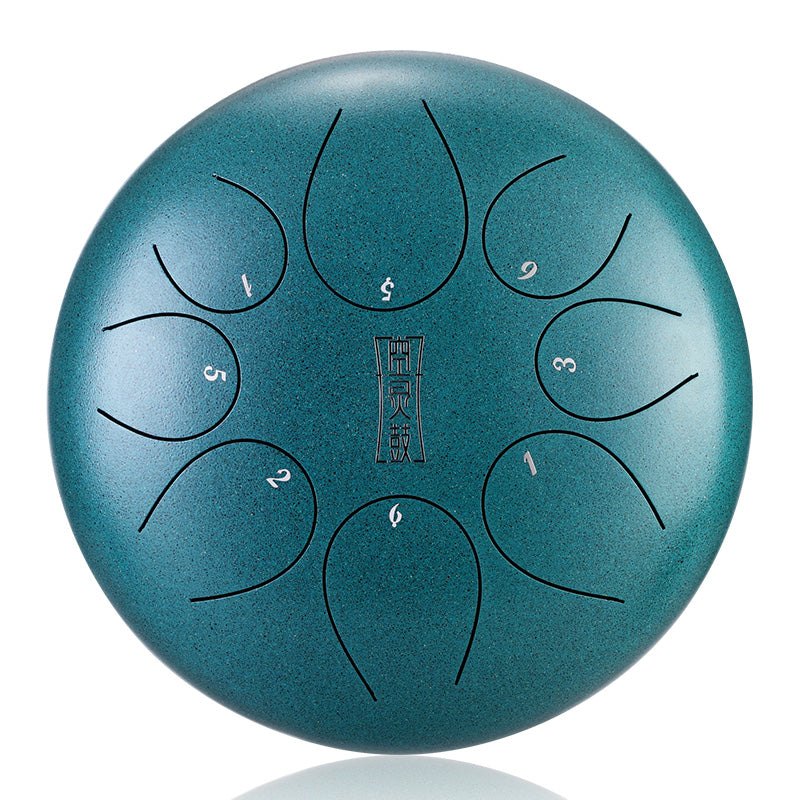 HUA SHU Stalowa trąbka z połyskującym stopem 8 cali 8 nut F-dur do yoga - okrągła trąbka z językiem