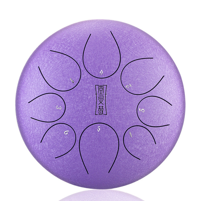 HUA SHU Stalowa trąbka z połyskującym stopem 8 cali 8 nut F-dur do yoga - okrągła trąbka z językiem