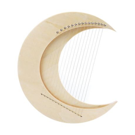 HLURU Maple & Elm Large Lyre Harp 11/15 Strings C/G Major for Sound Healing - Crescent Lyre Harp