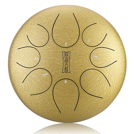 HUA SHU Stalowa trąbka z połyskującym stopem 10 cali 8 nut C5 w tonacji majuskularnej do medytacji - okrągła trąbka z językiem