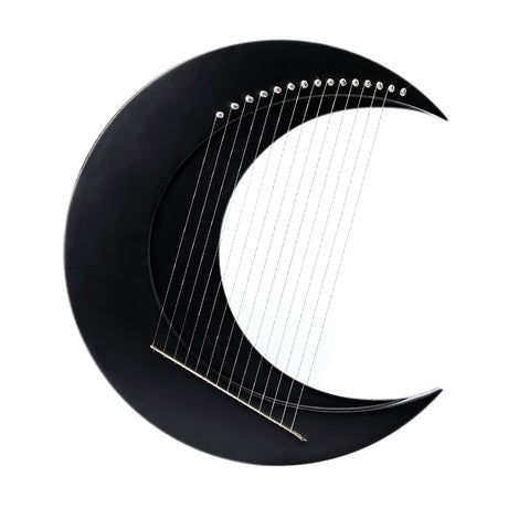 HLURU Maple & Elm Large Lyre Harp 11/15 Strings C/G Major for Sound Healing - Crescent Lyre Harp