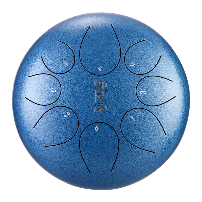 HUA SHU Stalowa trąbka z połyskującym stopem 8 cali 8 nut F-dur do yoga - okrągła trąbka z językiem