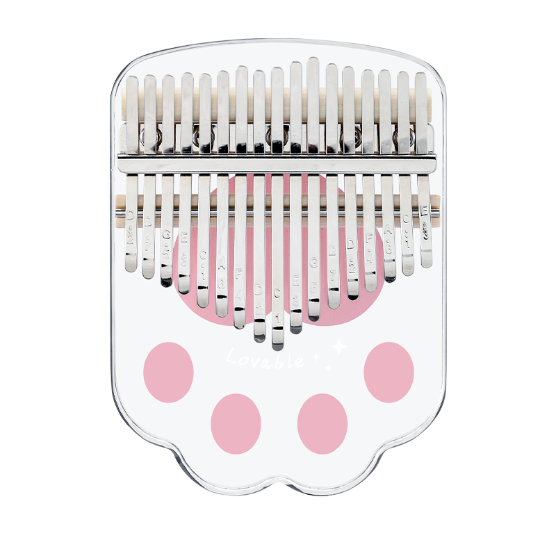 【Engravable】Huashu 17/21 Keys Acrylic C Major Kalimba for Relaxation - Cat's Paw