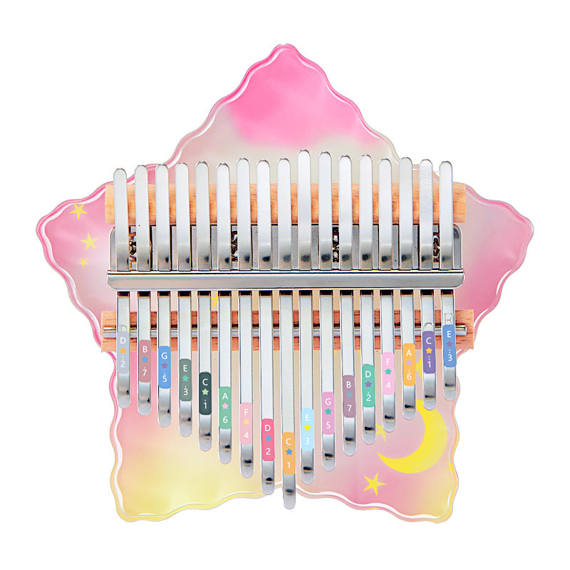 【Engravable】Huashu 17/21 Keys Acrylic C Major Kalimba for Relaxation - Star Moon