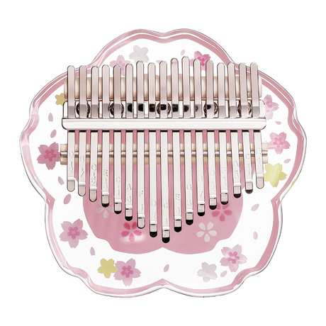 【Engravable】Huashu 17/21 Keys Acrylic C Major Kalimba for Music Therapy - Transparent Pink Sakura