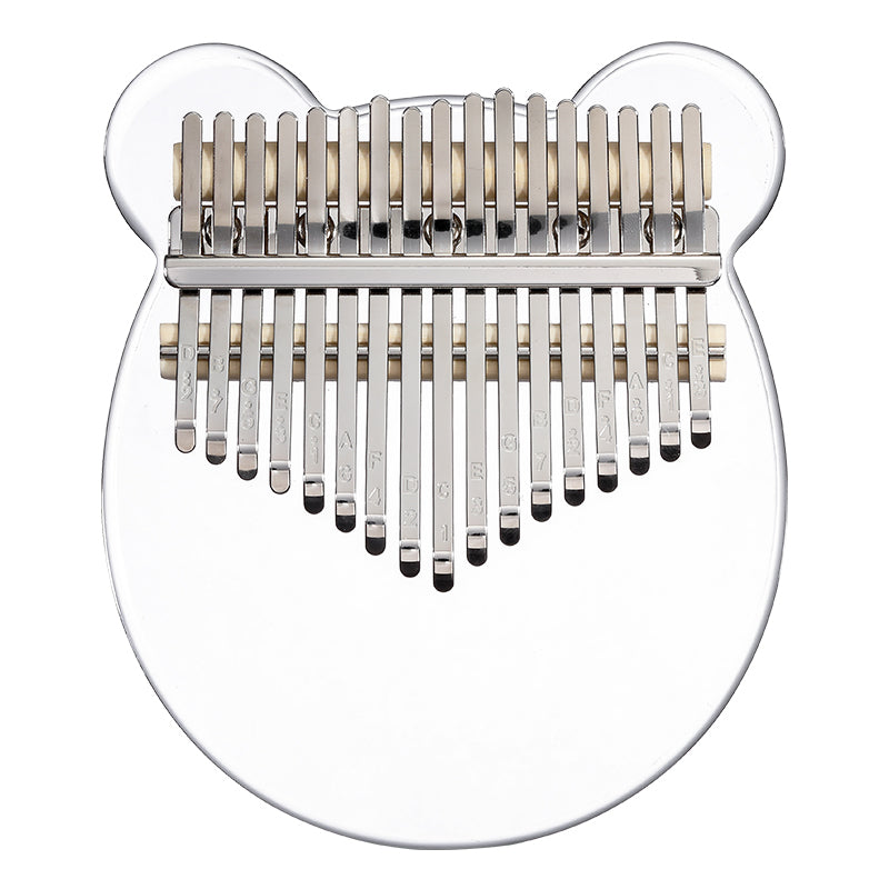 【Engravable】Huashu 8/17/21 Keys Acrylic C Major Kalimba for Spiritual Practices - Transparent Bear
