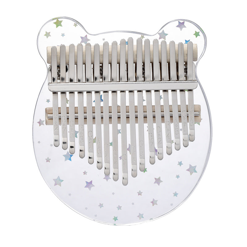 【Engravable】Huashu 17/21 Keys Acrylic C Major Kalimba for Sound Healing - Starry Bear
