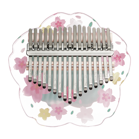 【Engravable】Huashu 17/21 Keys Acrylic C Major Kalimba for Meditation - Transparent Green Sakura