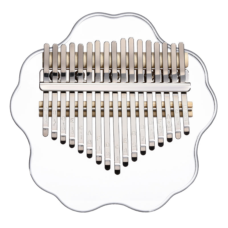 【Engravable】Huashu 17/21 Keys Acrylic C Major Kalimba for Yoga - Transparent Sakura