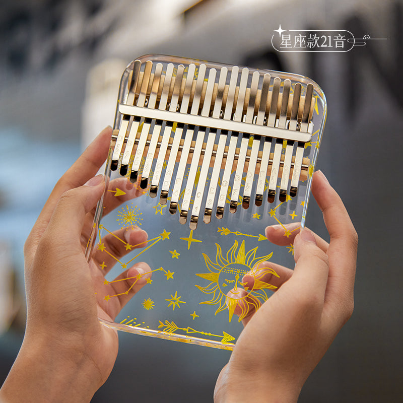 Huashu 21 Keys Acrylic C Major Kalimba for Meditation - Constellation