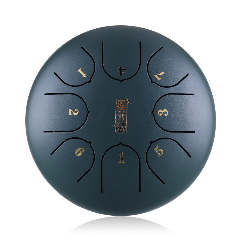 HUASHU Dzwon zębaty z stali węglowej 6 cali 8 nut C-dur do medytacji - Dzwon zębaty lotosowy z pionowym wzorem