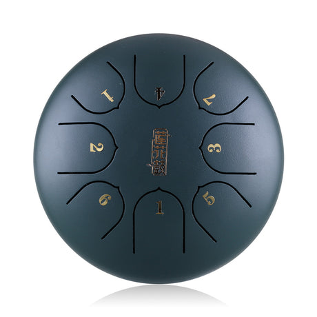 Huashu 탄소강 텅드럼 6인치 8음 C장조 명상용 - 수직 줄무늬 연꽃 텅드럼