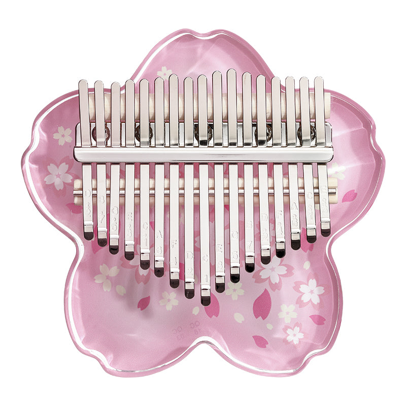 【Engravable】Huashu 17/21 Keys Acrylic 【Engravable】C Major Kalimba for Mindfulness - Printing Sakura