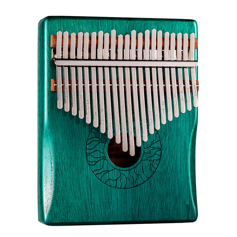 HUASHU Kalimba Daumenklavier 17 Tasten/21 Tasten C-Dur Mahagoni-Kern für Yoga - Hohle Lotus-Serie