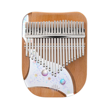 Hluru 17/21 Keys Beech & Epoxy Resin C Major Kalimba for Prenatal Education - Sparkling Planet