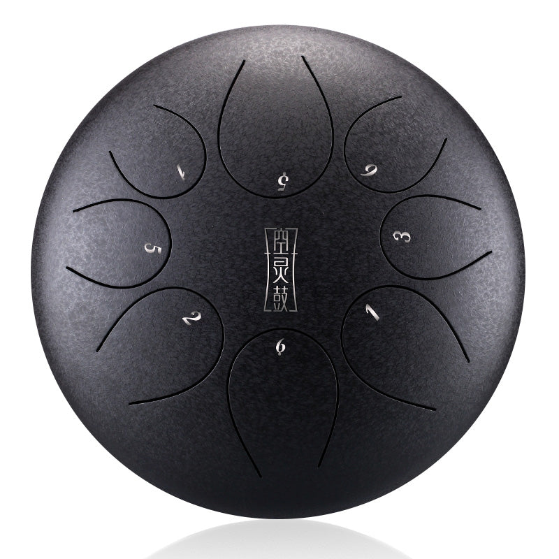 HUA SHU Stalowa trąbka z połyskującym stopem 8 cali 8 nut F-dur do yoga - okrągła trąbka z językiem