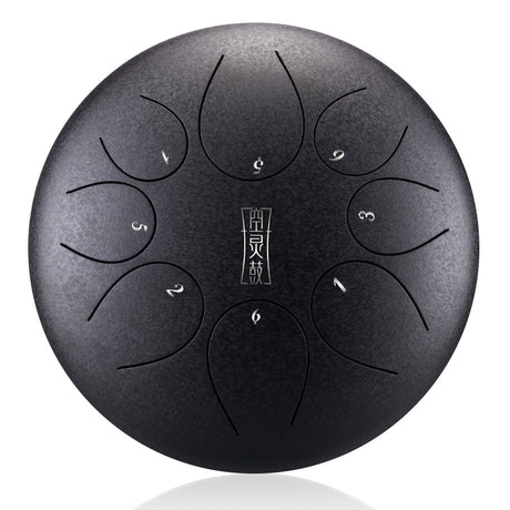 HUA SHU Stalowa trąbka z połyskującym stopem 10 cali 8 nut C5 w tonacji majuskularnej do medytacji - okrągła trąbka z językiem