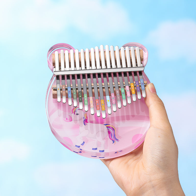 華蜀 壓克力 17/21 鍵 C 大調卡林巴琴,用於精神修練 - 獨角獸系列