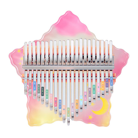【Engravable】Huashu 17/21 Keys Acrylic C Major Kalimba for Relaxation - Star Moon