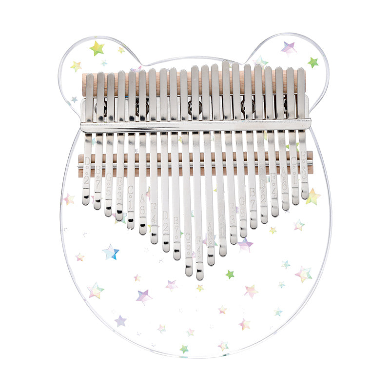 【Engravable】Huashu 17/21 Keys Acrylic C Major Kalimba for Sound Healing - Starry Bear