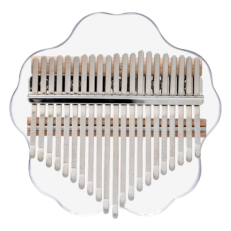 【Engravable】Huashu 17/21 Keys Acrylic C Major Kalimba for Yoga - Transparent Sakura