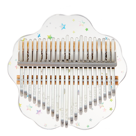 【Engravable】Huashu 17/21 Keys Acrylic C Major Kalimba for Music Therapy - Transparent Starry Sakura