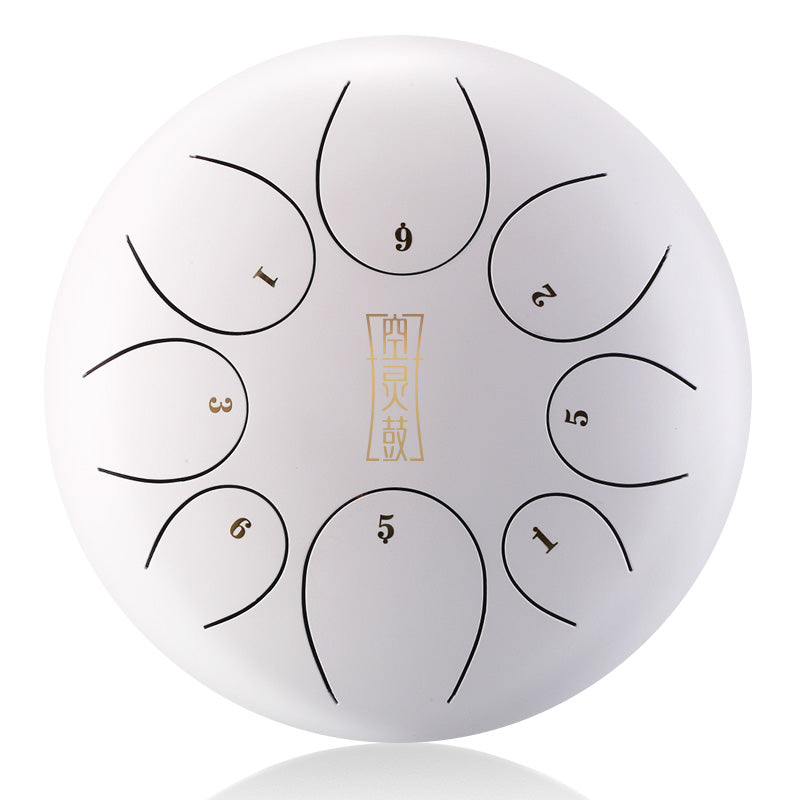 HUA SHU Stalowa trąbka z połyskującym stopem 8 cali 8 nut F-dur do yoga - okrągła trąbka z językiem