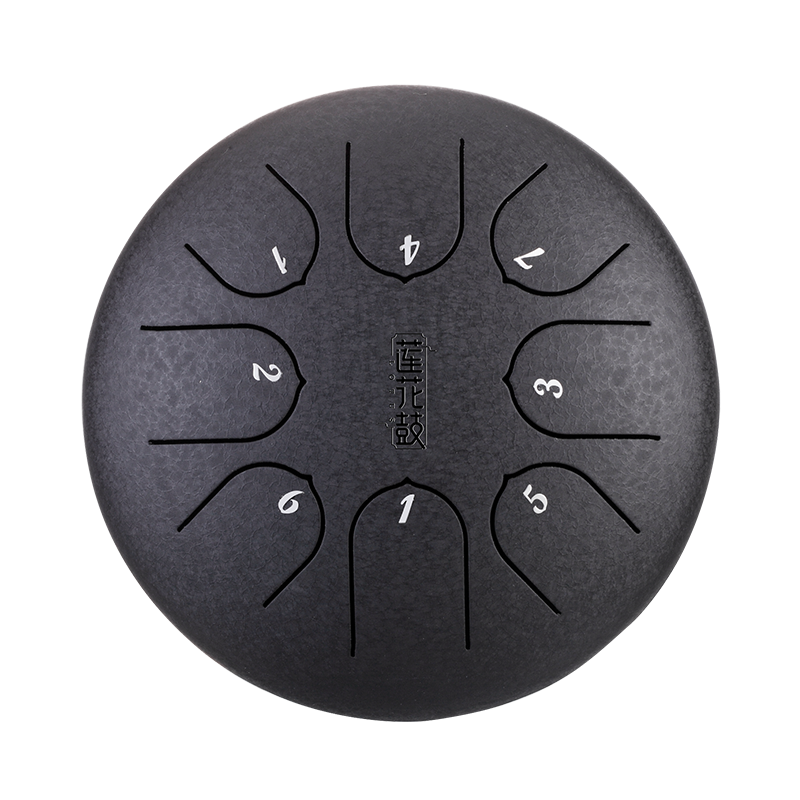 HUASHU Dzwon zębaty z stali węglowej 6 cali 8 nut C-dur do medytacji - Dzwon zębaty lotosowy z pionowym wzorem