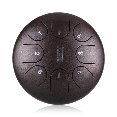 Huashu 탄소강 텅드럼 6인치 8음 C장조 명상용 - 수직 줄무늬 연꽃 텅드럼