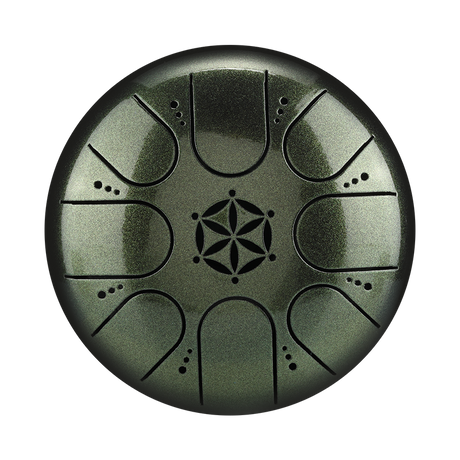 HLURU 304 Złota Stal Dzwonek na Język 5 Cali 8 Not (Kwiat Życia) do Medytacji