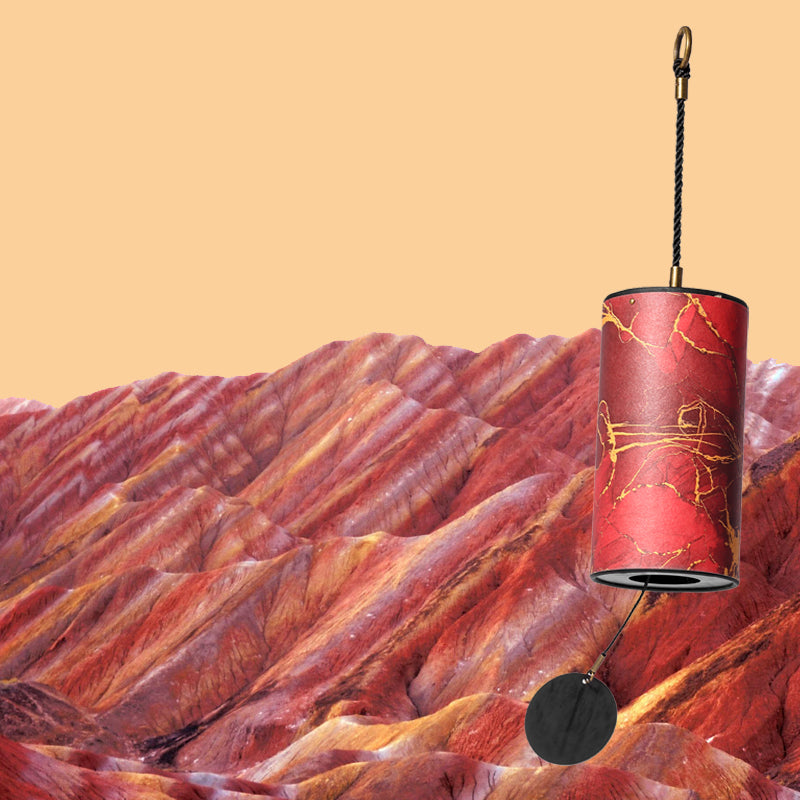 Hluru 9 Tubes Nanmu Bamboo & Specialty Paper Wind Chime for Mindfulness - Energy Series