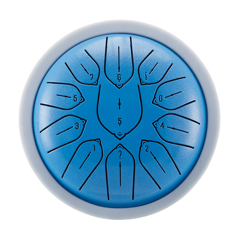 Huashu 11 notes 6 inch Small Carbon Steel Tongue Drum For Beginner and Kid - Harmonic Disc Drum