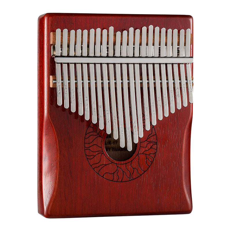 HUASHU Kalimba Daumenklavier 17 Tasten/21 Tasten C-Dur Mahagoni-Kern für Yoga - Hohle Lotus-Serie