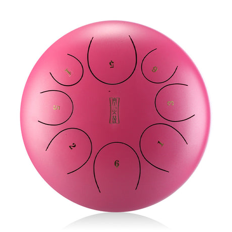 HUA SHU Stalowa trąbka z połyskującym stopem 10 cali 8 nut C5 w tonacji majuskularnej do medytacji - okrągła trąbka z językiem