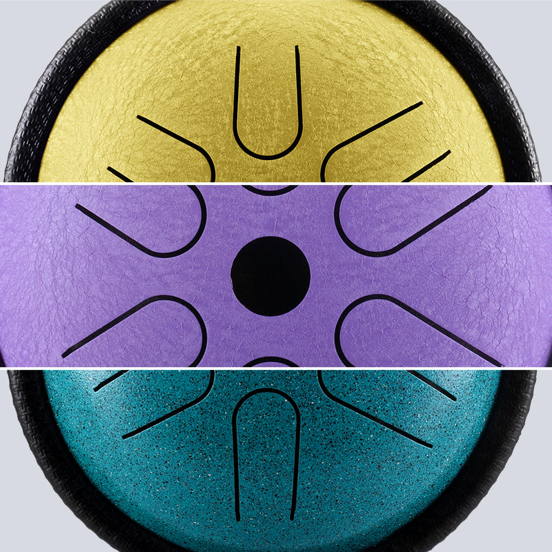 HLURU Mikroaluminiowany Stalowy Tamburyn 5,5 Cali 6 Notek na Yoga - Kieszeniowy Tamburyn