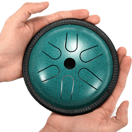 HLURU Mikroaluminiowany Stalowy Tamburyn 5,5 Cali 6 Notek na Yoga - Kieszeniowy Tamburyn