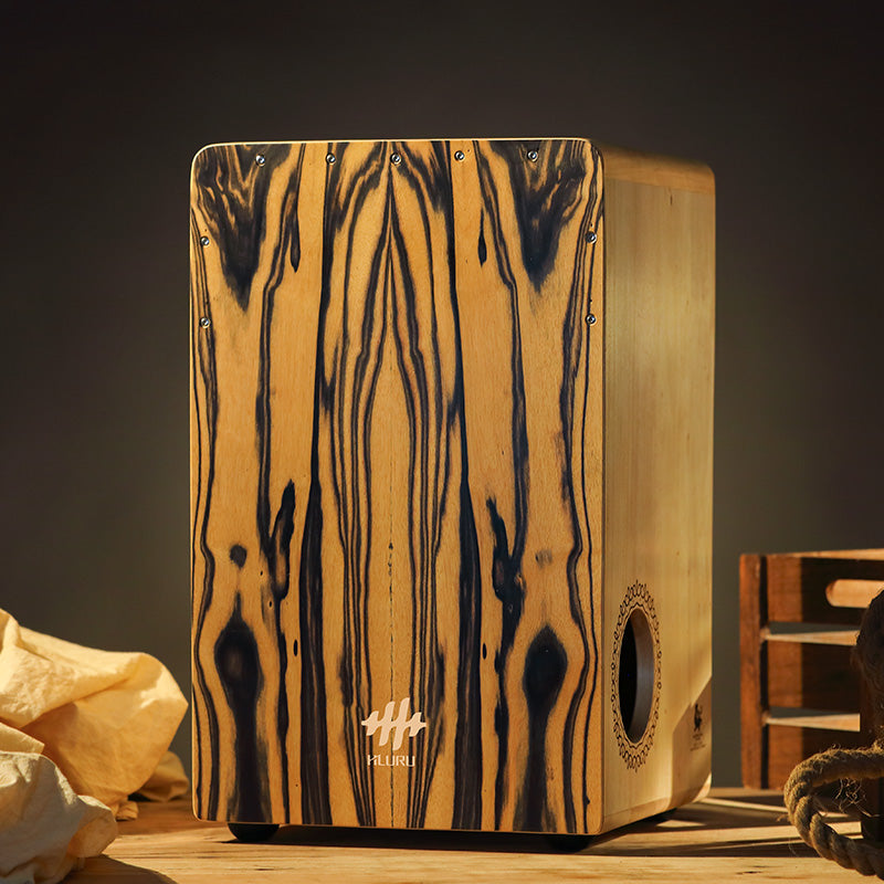 HLURU Cajón Drum Percussion Box Drum do relaksu - Biały Tygrys